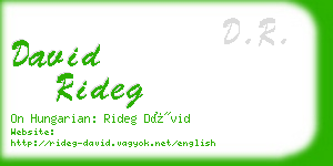 david rideg business card